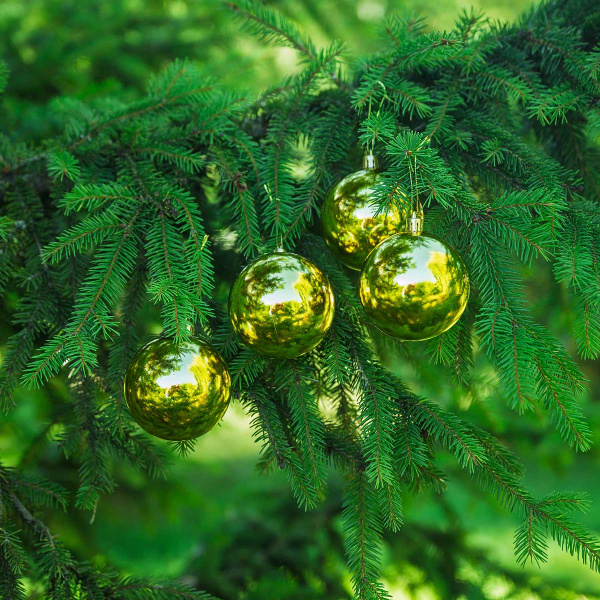 Шар JY-10-2 4шт 8см (глянцевые) золото (64)