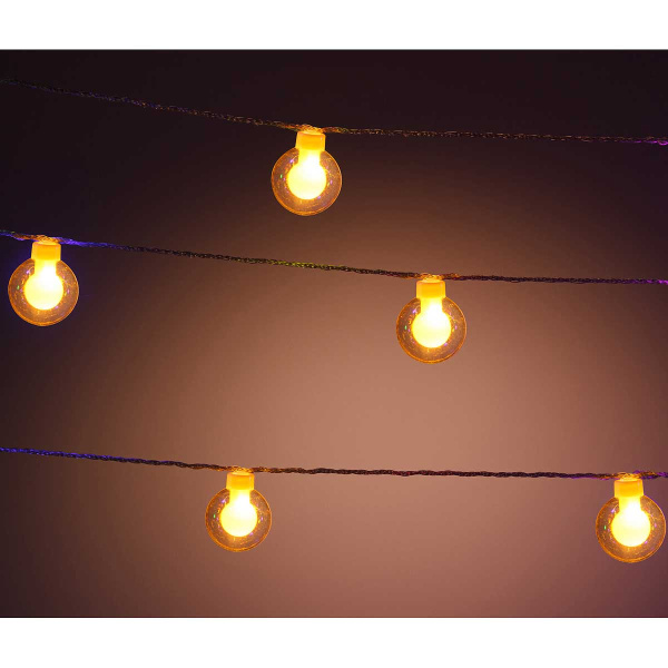 Гирлянда LLN-01 ШАР ПРОЗРАЧНЫЙ D-6см С ЖЕЛ.ЛАМПОЧКОЙ ВНУТРИ. длина 5м ТЕПЫЙ БЕЛЫЙ