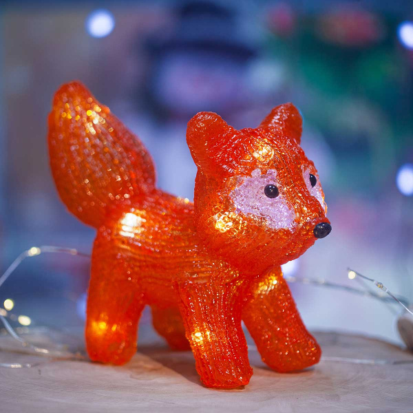 Фигурка новогод.Лисичка светодиод. 20-20-14 7реж. 25*20см