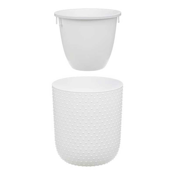 Кашпо БАБЛ 235мм 4л со вставкой белый М3253 х3 