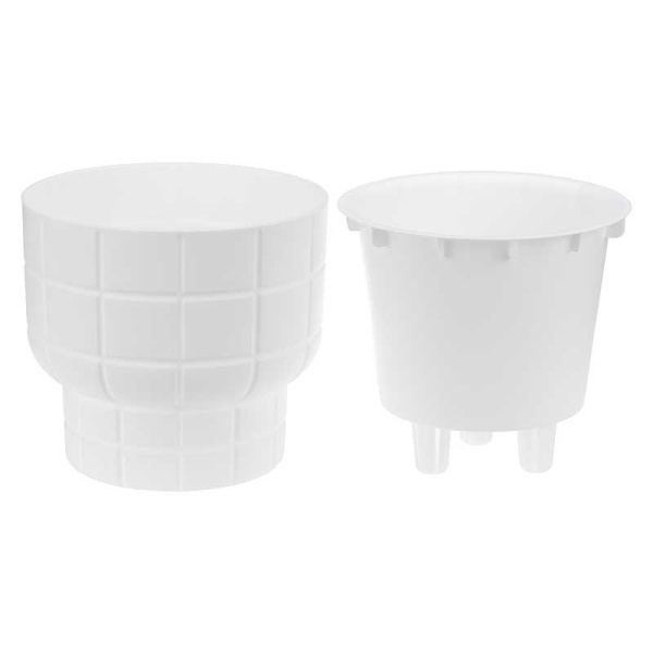 Кашпо КАРЕ D150мм 1л со вставкой белый М3256 х16 