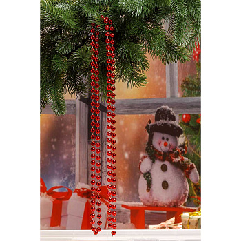 Цепь новогодняя Т181-3 1,8м Шарик d-1см Красный х336