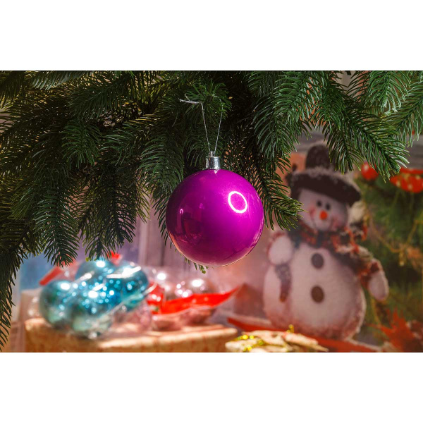 Шар Т517-8 6шт 8см (акриловый) Фуксия (72)