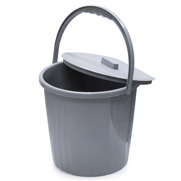 Ведро пристенное 11л с крышкой Р1008 х10