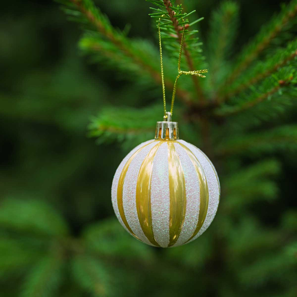 Набор елочных украшений LN28-E33-2 5 см 12 шт Шары ЗОЛОТО