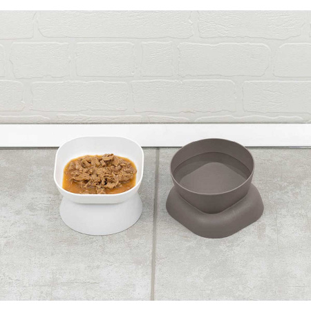 Миска для животных КВАДРО 0,2 л французcкий  серый М1807 х12