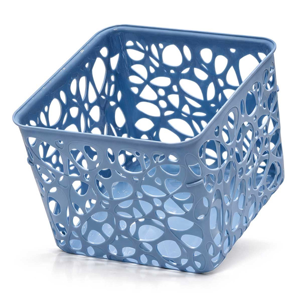 Корзинка квадратная 19x19x14,5см голубая