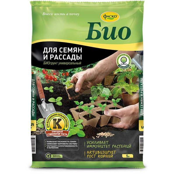 Грунт для семян и рассады 5 л. БИО ФАСКО 