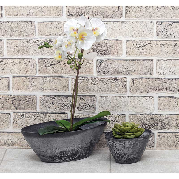 Кашпо МИКРИТ 1,4л серый М3108 х16 