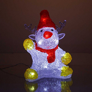 Фигурка новогод. Лосик светодиодная 20см, (на батарейках, в комплект не входят) 20-13-11 (24)