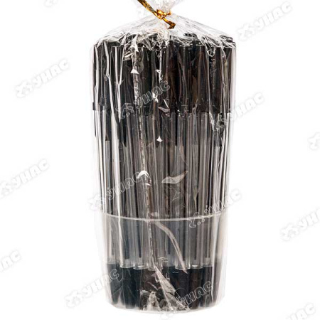 Ручка шариковая прозрачный корпус черная 1 мм NK-40