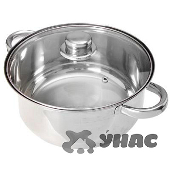 Кастрюля 3,7 л стеклянная крышка, нержавеющая сталь Джерси 822-073