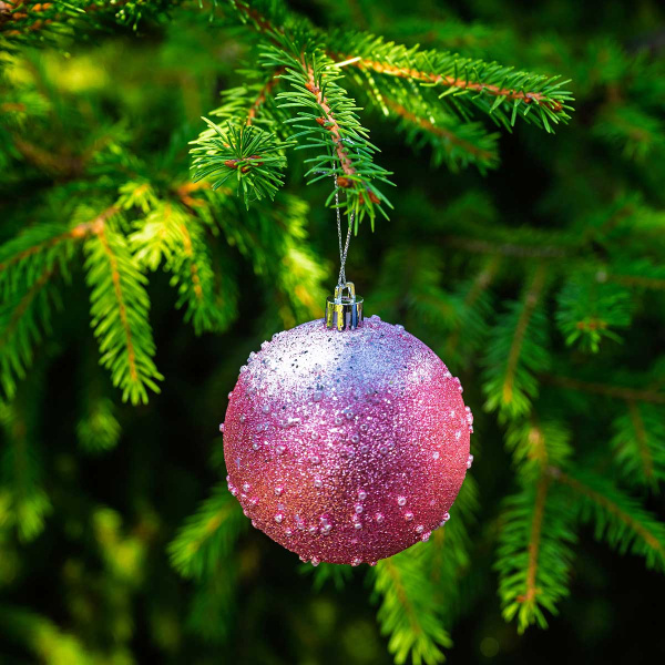 Шар с бисером JY8800624S150-4 6 шт 8 см Розовый (64)