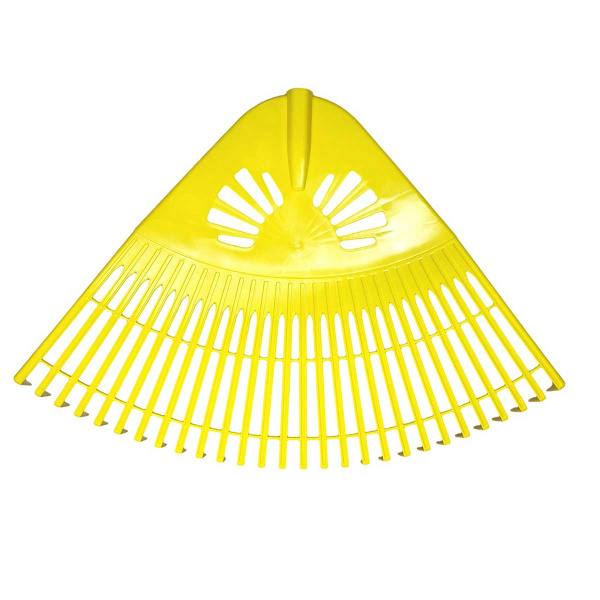 Грабли веерные 28 зубов пластмассовые "ГАРДЕНИЯ" 010823 ИА желтые без черенка