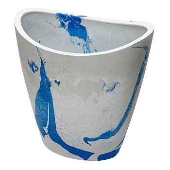 Вазон 2,5 л белый+голубой R-16YB20бг 