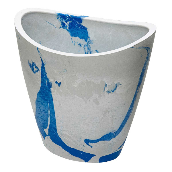 Вазон 2,5 л белый+голубой R-16YB20бг 