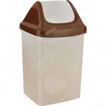 Контейнер для мусора 15 л Свинг бежевый мраморный М2462