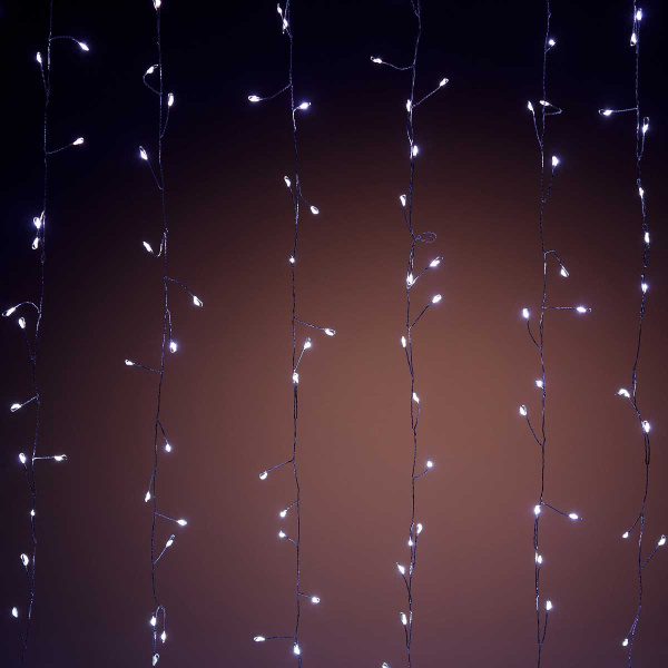 Гирлянда штора нитка LLN-26-2 3*1,1м 10нитей, Холодный белый