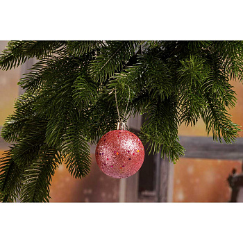 Шар Р69-1 6шт 6см(с пайетками)светло-розовые (140)