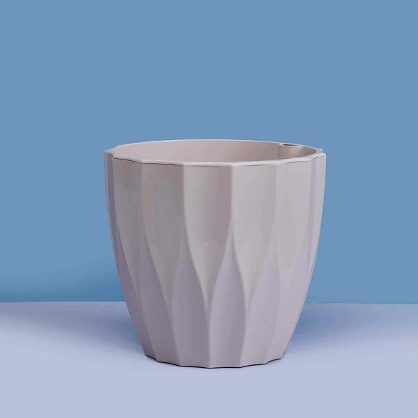 Кашпо "Флюте" 1,9л со вставкой Льняной Пласт Авеню х12 