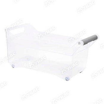 Органайзер с ручкой 7 л на колесах прозрачный М1621