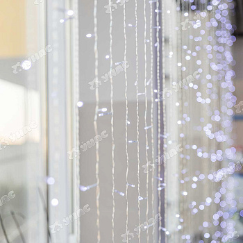 Гирлянда штора LED LС-3-2 240 лампочек, прозрачный провод 2*2,5 м холодный белый