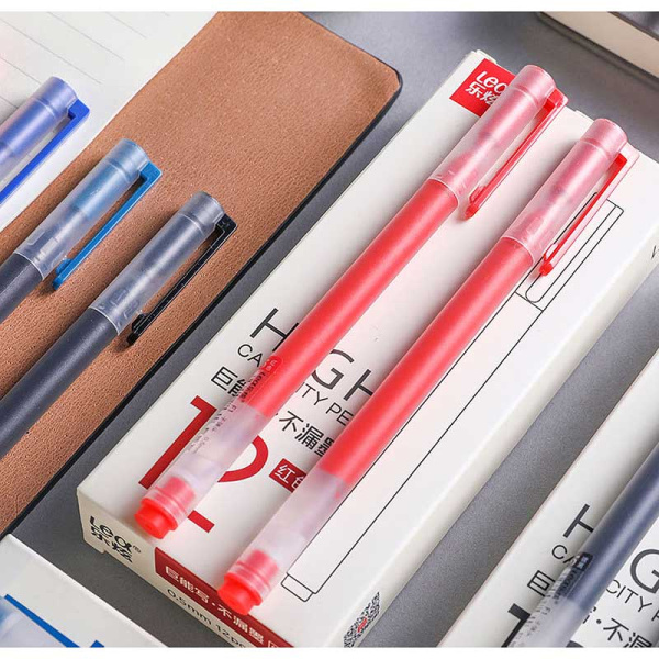 Ручка гелевая красная полупрозрачный корпус 0,5 мм (Цена за 12 шт) NK-239