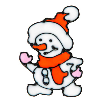 Наклейка на стекло А107 Снеговичок 15*20см (12)