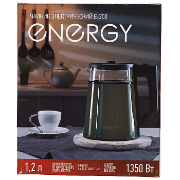 Электрический чайник ENERGY E-200 1,2 л стекло cерый