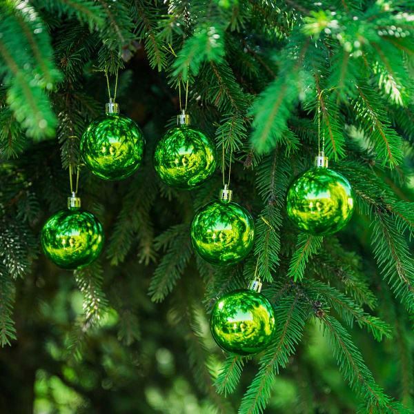 Шар Т173-8 6шт 6см (глянцевые)лайм (120/140)