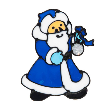 Наклейка на стекло А108 Дед Мороз в синей шубе 20*20см (12)