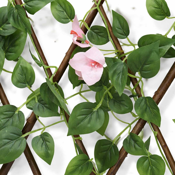 Раздвижная изгородь NA2658 маленький лист розовые цветы120*250см (30)