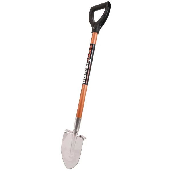 Лопата штыковая дамская остроконечная KOPPER.TOOLS Нержав сталь алюмин. черенок с V-ручкой ФИ.105-00