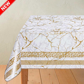 Клеенка 140*20 ДЕКОРАМА 180В (Мрамор бел/серебро) ТУРЦИЯ