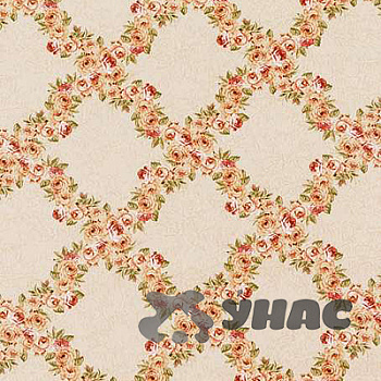 Клеенка тканая основа 125*25м 1 сорт 450/2 (розы, бежевый) Тверь