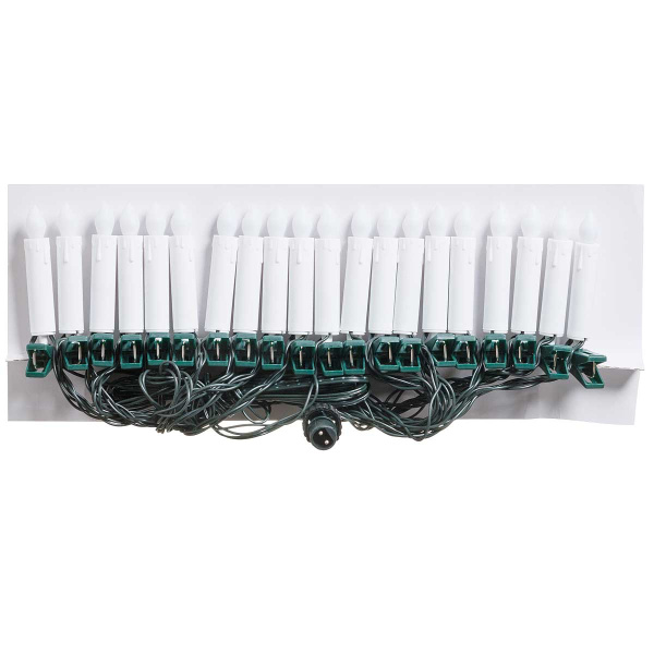 Гирлянда СВЕЧА на прищепке 6084-1 20л 8см Теплый белый с мерцанием, длина 6м