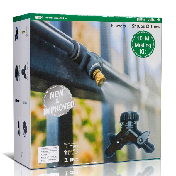 Капельный полив SH-O (набор) шланг 10м, 10 соединителей, 10 насадок д/распыления САДОВИТА