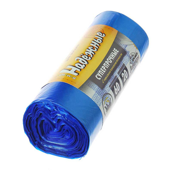 Мешки д/мусора 35л 20шт РОМАШКА СУПЕРПРОЧНЫЕ СИНИЕ