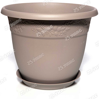 Кашпо РЯБИНА 350мм 14,7л с подст. французский серый М3059 (10) 