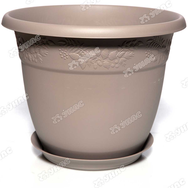 Кашпо РЯБИНА 350мм 14,7л с подст. французский серый М3059 (10) 