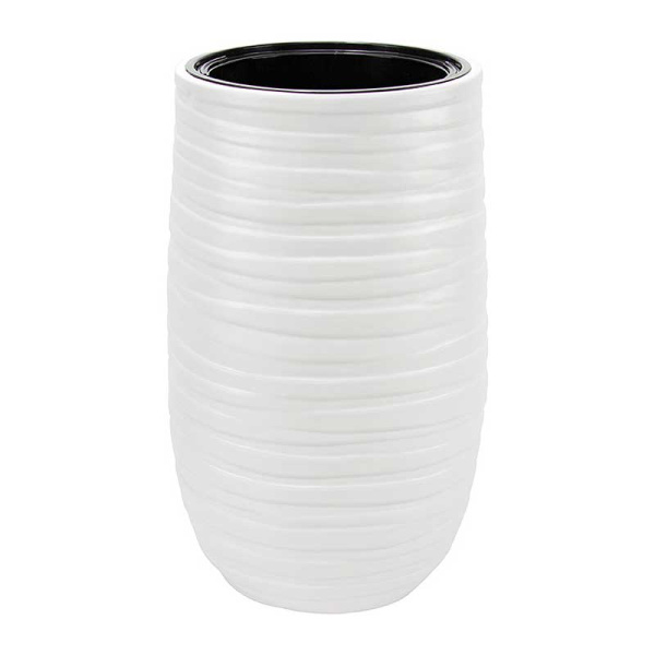 Кашпо ЛАЙН  D375мм 9/59л Бел со вставкой М3412 