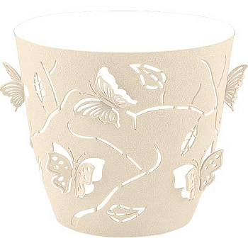 Горшок БАБОЧКИ со вст 0,7л молочный туман х20 