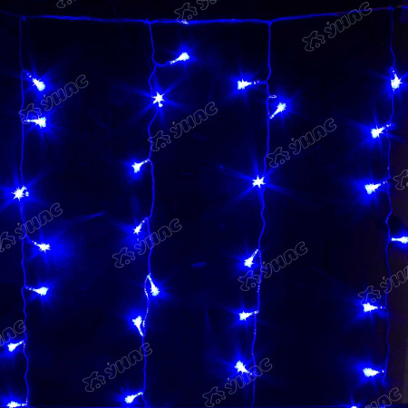 Гирлянда штора LED LС-2-7 200 лампочек, прозрачный провод 2*2 м синий