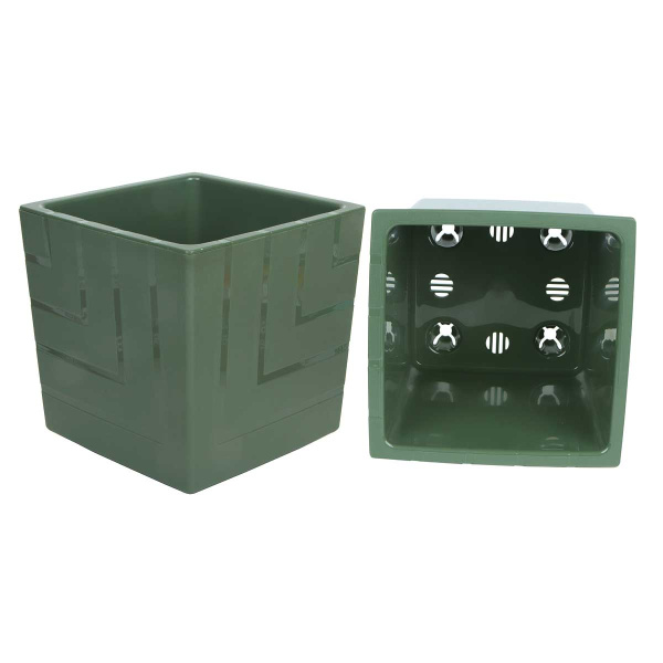 Горшок КВАДРО 13л НЕФРИТ с вклад КВ25-32 Ливин х3 