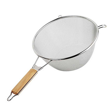 Сито 24 см нержавеющее с деревянной ручкой NA015