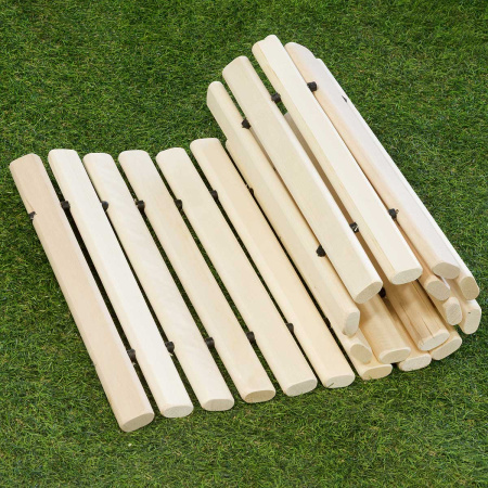 Рулонная садовая дорожка деревянная БЕРЕЗА (скреплена ПРОВОЛОКОЙ) 90см*45см