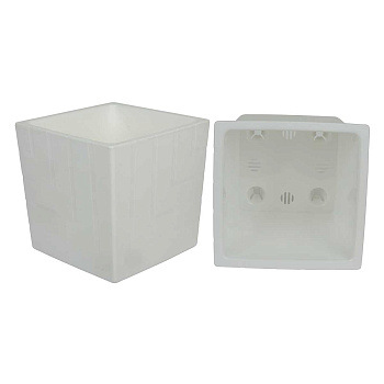 Горшок КВАДРО 13л БЕЛЫЙ с вклад КВ25-10 Ливин х3 