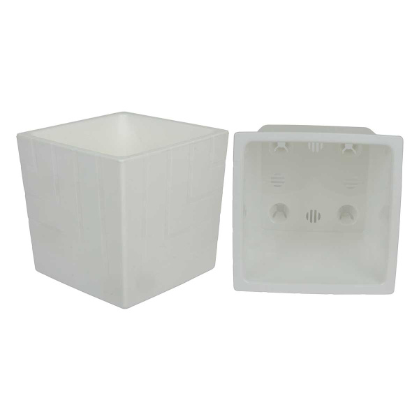 Горшок КВАДРО 13л БЕЛЫЙ с вклад КВ25-10 Ливин х3 