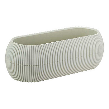 Кашпо ПИКАНТО овальное 1,3л бел ротанг М3210 х12 