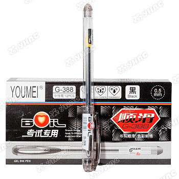 Ручка гелевая прозрачный корпус красный 0,5 мм NK-125